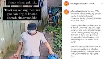 Terekam Kamera CCTV, Aksi Pria Curi Sepatu hingga Tabung Gas di Dalam Kos-kosan