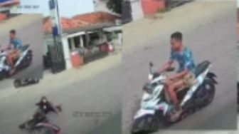 Detik-Detik Wanita di Tangerang Dijambret Hingga Terjatuh dari Motor