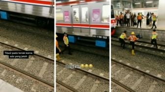 Detik-detik Menegangkan Wanita Jatuh dari Peron Stasiun Manggarai ke Rel Saat KRL Melintas, Begini Kondisinya