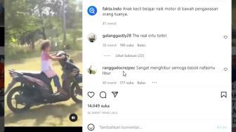 Sukses Bikin Warganet Kesal, Bocah Perempuan Ini Belajar Motor Diawasi Ortu: Ortu Tolol?