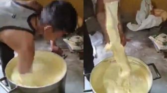 Viral Video Pembuatan Kue, Pria Bersinglet Aduk Adonan Pakai Cara Ini, Publik: Kebayang Joroknya!
