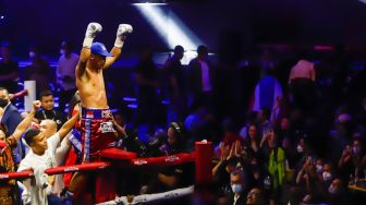 Bikin KO Panya Uthok, Daud Yordan Pertahankan Gelar WBC Asian Boxing