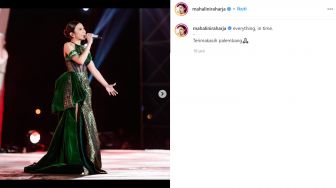 Dianggap Kurang Sopan, Gaun Hijau Mahalini saat Nyanyikan Indonesia Raya Tuai Kritikan