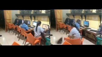 Diduga Emosi Kalah Main Game, Bocil Perempuan Banting Monitor Komputer Warnet, Pas Sadar Langsung Ngacir