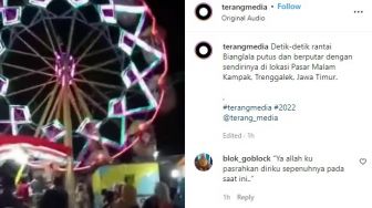 Detik-detik Mengerikan Rantai Bianglala Putus di Trenggalek, Pengunjung Histeris