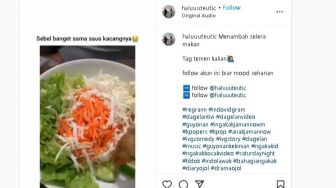 Tuangkan Saus Kacang ke Sayuran di Piring Malah Bikin Selera Makan Hilang