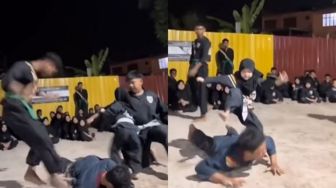 Aksi Lincah Bocah Tanding Silat dengan Tiga Pemuda, Endingnya Bikin Salfok