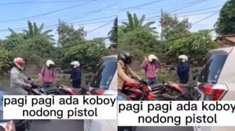 Video Viral Pria Todongkan Pistol ke Pemotor di Pinggiran Jalan, Ternyata Anggota Polisi