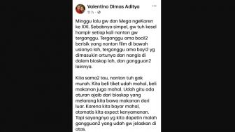 Langgar Aturan Karena Tak Nyaman Ke Bioskop Ada yang Bawa Anak, Pria Ini Malah Tuai Dukungan Netizen