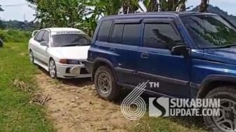 Viral Sedan Ceper Masuk Jalur Offroad Gara-gara Jalan Putus di Sukabumi, Ini Faktanya