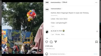 Sedih Banget, Balon Dagangan Bapak Ini Lepas dan Terbang Sebelum Dijual: Bapaknya Gemeteran