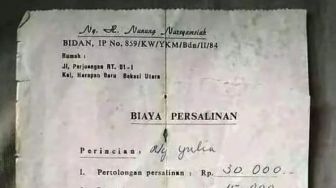 Viral Foto Kwitansi Biaya Persalinan Tahun 1988, Warganet Langsung Heboh: Kamar Bersalin Seharga Semangkuk Soto