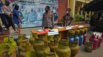Polda Banten Tangkap Pelaku Suntik Gas Bersubsidi