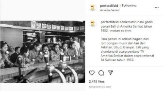 Foto Jadul Gadis Bali Makan Es Krim Saat di Amerika Dipuji Netizen: Cantiknya Berkebaya