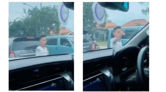 Viral Pria Acungkan Jari Tengah ke Pemobil, Nyali Ciut ketika Sopir Buka Kaca Mobil