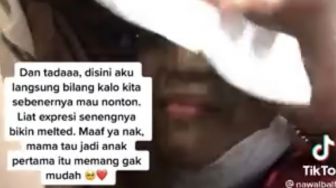 Video Viral Ibu Beri Kejutan Anak Pertama Nonton Bioskop Sukses Bikin Netizen Terharu: Janji Gak Nangis?