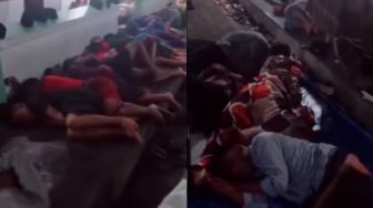 Viral Video Puluhan Anak Pesantren Tidur di Teras Tanpa Kasur, Warganet: Semoga Dapat Berkah