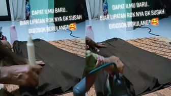 Enggak Ngoyo, Ibu Ini Tunjukkan Trik Setrika Seragam Sekolah agar Rapi