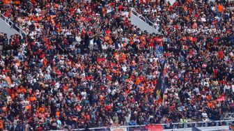 Suasana saat acara Grand Launching Jakarta International Stadium (JIS) di Tanjung Priok, Jakarta Utara, Minggu (24/7/2022). [Suara.com/Alfian Winanto]