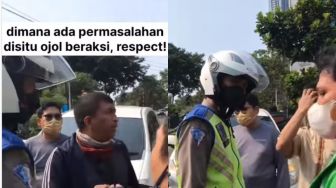 Polisi Diduga Bersurat Tugas Kedaluarsa Terlibat Adu Mulut dengan Pemobil, Driver Ojol Beraksi Jadi Penengah