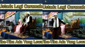 Ceramah di Depan Jemaah, Ustaz Ini Dikagetkan Kereta Lewat di Belakangnya