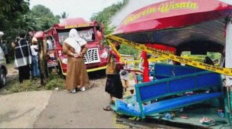 Odong-odong Ditabrak Truk Mixer di Cengkareng, Satu Ibu Tewas di Tempat