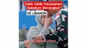 Momen Perpisahan Istri Hamil Besar di Tinggal Tugas Suami ke Lebanon