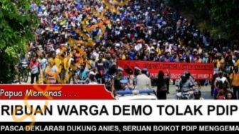 CEK FAKTA: Beredar Video Warga Papua Demo Boikot PDIP, Benarkah?