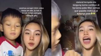 Ikut Bikin Video Pakai Filter, Adik Bingung Wajah Cantik Kakak di Kamera Beda dari Kenyataan