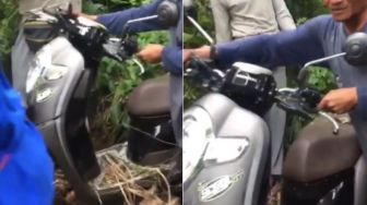 Viral Sepeda Motor Ditemukan Dipenuhi Rumput di Kebun, Begini Kronologinya