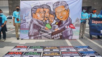 Aksi Tuntut Hentikan Pendanaan Bahan Bakar Fosil di Kedutaan Besar Jepang
