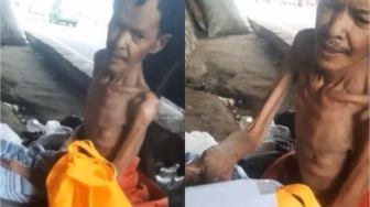 Viral Bapak Bertubuh Kurus Kering Meringkuk di Kolong Jembatan, Warganet Prihatin: Enggak Tega