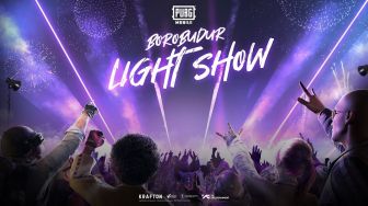 PUBG Mobile Sukses Ramaikan Light Show di Candi Borobudur