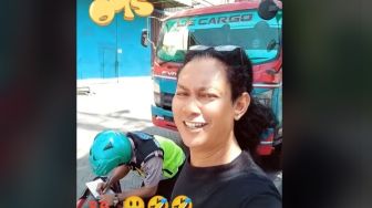 Kocak! Potret Sopir Truk Kena Tilang Satpam, Parkir Sembarangan di Pabrik Jadi Pemicunya