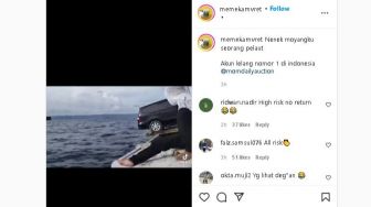 Viral Mobil Diangkut Perahu Kecil Terombang-ambing di Laut, Auto Ketar-ketir!