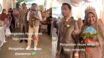 Beda dari yang Lain, Pengantin Ini Kirab Pakai Lagu Doraemon