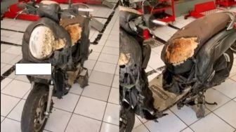 Honda Scoopy Terbakar Dibawa ke Tempat Servis, Lihat Tagihan Bikin Auto Nangis