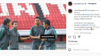 Luis Milla Beri Ucapan ke Bima Sakti karena Bawa Indonesia Juara Piala AFF U-16