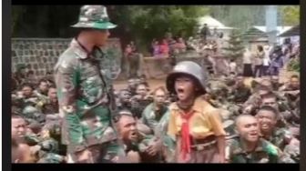 Video Viral Aksi Anak SD Pemberani Pimpin Yel-Yel Taruna TNI Ini Panen Pujian Publik