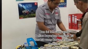 Video Viral Nabung 5 Tahun, Bapak Bawa Uang Sekarung Beli Motor untuk Anaknya