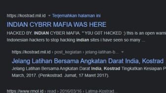 Geger Situs Kostrad Diduga Dibobol Hacker, Muncul Tulisan Hacked by Indian Cyber Mafia