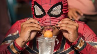 Spiderman Ikutan Lomba 17 Agustus-an