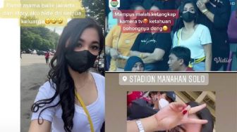 Pamit Pulang ke Jakarta, Perempuan Cantik Ini Malah Ketahuan Nonton Persis Solo, Warganet: Kameramen Handal