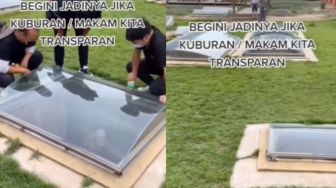 Video Viral Semua Kuburan di Kompleks Makam Ini Transparan, Peziarah Bisa Lihat ke Dalamnya