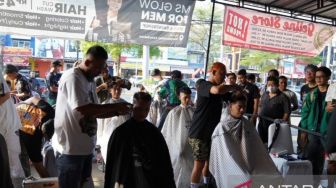 Unik! Lomba Pangkas Rambut Meriahkan Hari Kemerdekaan RI Ke-77 di Bekasi