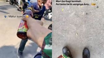 Viral Video Anggota TNI Berbagi Minuman di Tengah Terik Matahari, Netizen Beri Hormat: Bukan Kaum Halo Dek