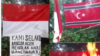 Viral, Beredar Rekaman Video Seseorang Bakar Bendera Merah Putih, Klaim Mengatasnamakan Bangsa Aceh