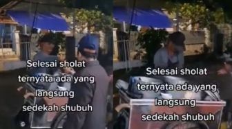 Sedekah Subuh di Masjid, Penjual Bubur Kacang Ijo Dipuji Warganet