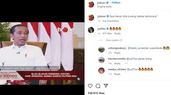 Presiden Jokowi Bicara Kebebasan Bicara di Instagram, Judika Komen dengan Api Berjejer, Netizen: Panas?