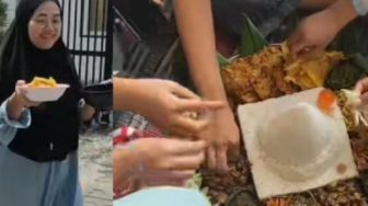 Video Viral Keseruan Ibu-Ibu Komplek Tumpengan Makan Siang Bareng Ini Bikin Netizen Iri